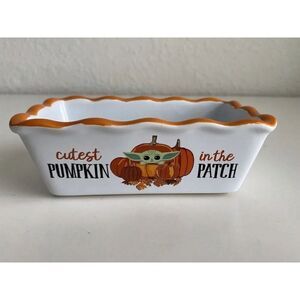 Star Wars Grogu Baby Yoda Pumpkin Fall MINI Loaf Bread Baking Pan Dish Ceramic